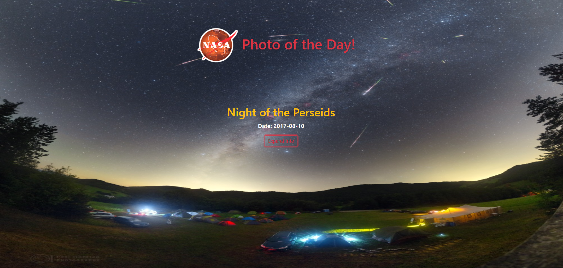 Screenshot of NASA POTD site